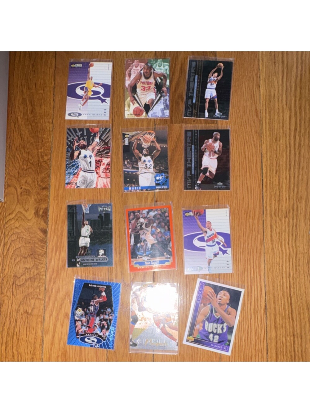 #1 Topps Finest Stadium Club 1997-98 NBA Antoine Walker Shaq 12 Card Lot